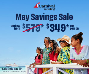 Carnival Cruises - May Savings - Bring the Family - Special cruise offer